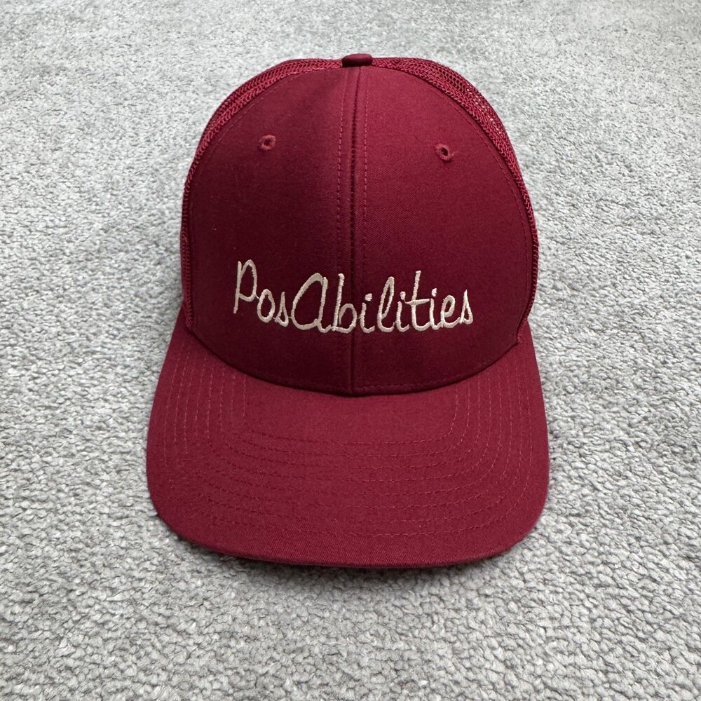 Richardson 112 PosAbilities Trucker Snapback Hat Cap Men Maroon Red Mesh Back